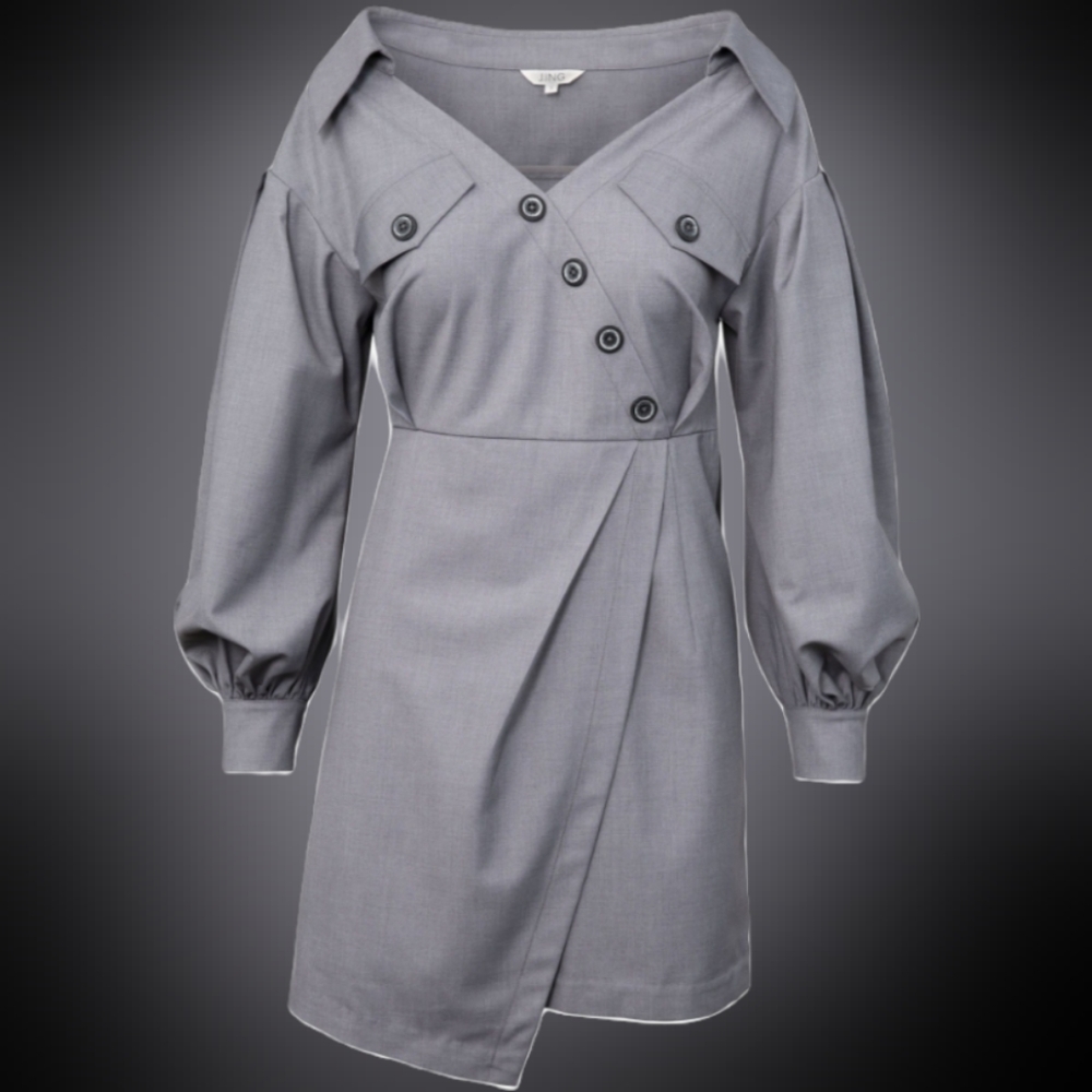 SNAPT Grey Asymmetrical Dress